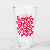 Magenta roze fantasy Flower Garden Wedding Glas (Achterkant)