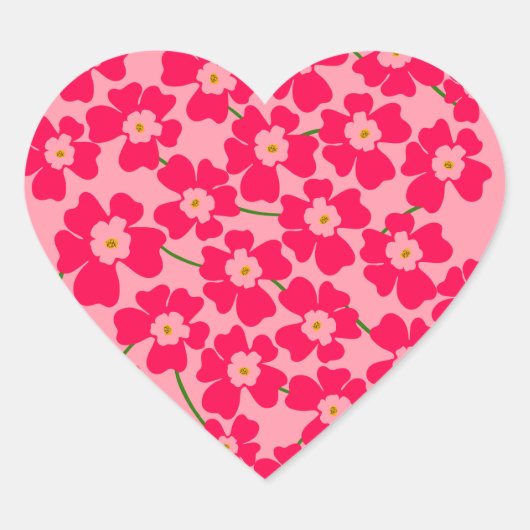 Magenta roze fantasy-ventilatorkracht hart sticker (Voorkant)