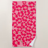 Magenta roze fantasy-ventilatorkracht strandlaken (Voorkant)