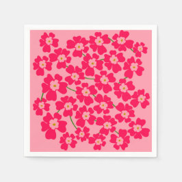 Magenta Roze fantasy Vloertuin Servet