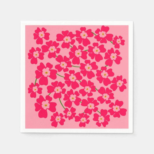 Magenta Roze fantasy Vloertuin Servet (Voorkant)