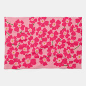 Magenta Roze fantasy Vloertuin Theedoek (Horizontaal)