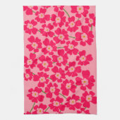 Magenta Roze fantasy Vloertuin Theedoek (Verticaal)