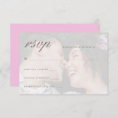 Magenta roze foto Weddenschap Rsvp (Voorkant / Achterkant)