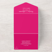 Magenta roze Fuchsia Modern Bold Elegant All In One Uitnodiging (Buitenkant)
