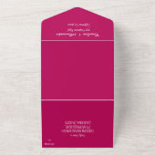Magenta roze Fuchsia Modern Bold Elegant All In One Uitnodiging (Buitenkant)
