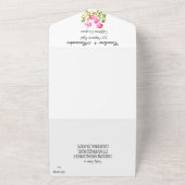 Magenta Roze Fuchsia Modern Bold Elegant Floral Al All In One Uitnodiging (Buitenkant)