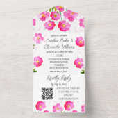 Magenta Roze Fuchsia Modern Bold Elegant Floral Al All In One Uitnodiging (Binnen)