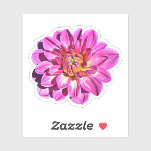 Magenta roze Giant Dahlia Flower Sticker (Vel)