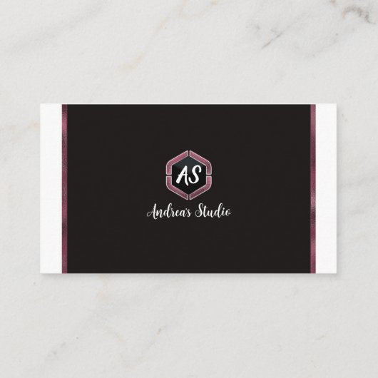 Magenta roze glam Girly minimalistische moderne af Visitekaartje (Achterkant)