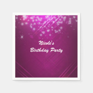 Magenta Roze Glitter Glam Dans Club Feest Servetten