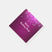 Magenta Roze Glitter Glam Dansclub Feest Servetten (Hoek)