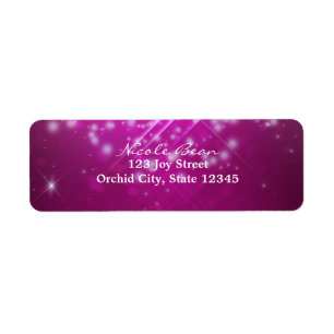 Magenta Roze Glitter Glam Feest Adreslabels Etiket