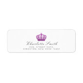 Magenta Roze Glitter RSVP Kroonprinses Wit Etiket (Voorkant)