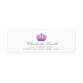 Magenta Roze Glitter RSVP Kroonprinses Wit Etiket