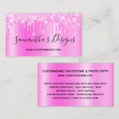 Magenta roze glitter zorgt voor een online winkel  visitekaartje (Voorkant / Achterkant)