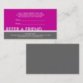 Magenta roze grijs eenvoudig verwijzen naar een vr aanbevelingskaartje (Voorkant / Achterkant)