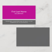 Magenta roze grijs streep aangepaste visitekaartje (Voorkant / Achterkant)