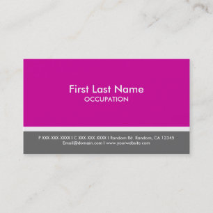 Magenta roze grijs streep aangepaste visitekaartje