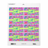 Magenta roze groen modern paisleypatroon etiket (Full Sheet)