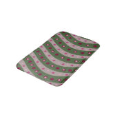 Magenta Roze Groen Springtime Polka Dot Patroon Badmat (Gekanteld)