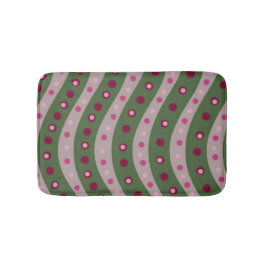 Magenta Roze Groen Springtime Polka Dot Patroon Badmat