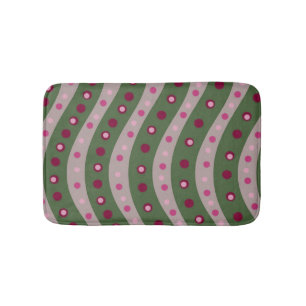 Magenta Roze Groen Springtime Polka Dot Patroon Badmat