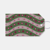 Magenta Roze Groen Springtime Polka Dot Patroon Cadeaulabel (Voorkant (Horizontaal))