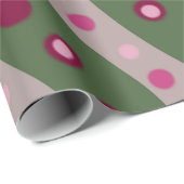 Magenta Roze Groen Springtime Polka Dot Patroon Cadeaupapier (Rol Hoek)