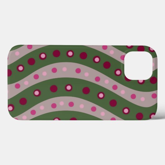 Magenta Roze Groen Springtime Polka Dot Patroon Case-Mate iPhone Case (Achterkant (horizontaal))
