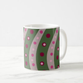 Magenta Roze Groen Springtime Polka Dot Patroon Koffiemok