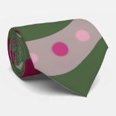 Magenta Roze Groen Springtime Polka Dot Patroon Stropdas (Opgerold)