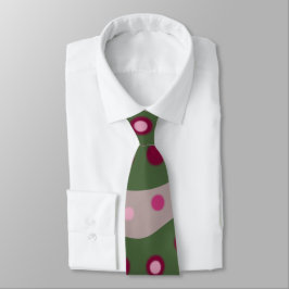 Magenta Roze Groen Springtime Polka Dot Patroon Stropdas