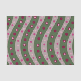 Magenta Roze Groen Springtime Polka Dot Patroon Tissuepapier