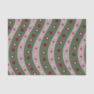 Magenta Roze Groen Springtime Polka Dot Patroon Tissuepapier