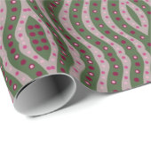 Magenta roze groene Springtime Polka Dot Patroon Cadeaupapier (Rol Hoek)