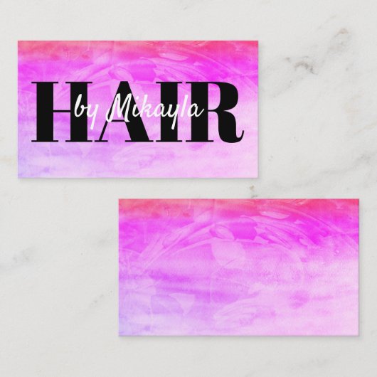 Magenta roze haar stijl nagels eenvoudig visitekaartje (Voorkant / Achterkant)