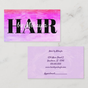 Magenta Roze Haarstijl Nagels Eenvoudig Visitekaar Visitekaartje