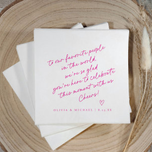 Magenta Roze Handgeschreven Liefdesbrief Stijl Bru Servet