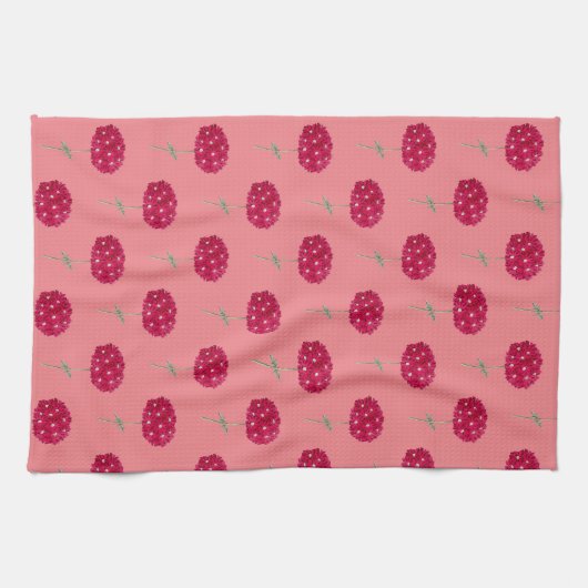 Magenta Roze Hydrangea  Style Kitchen Theedoek (Horizontaal)