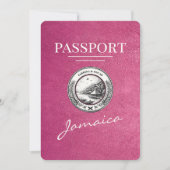 Magenta Roze Jamaica Paspoort Bewaar de datum Save The Date (Voorkant)