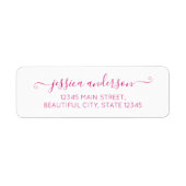Magenta roze legant modern kalligrafie script etiket (Voorkant)