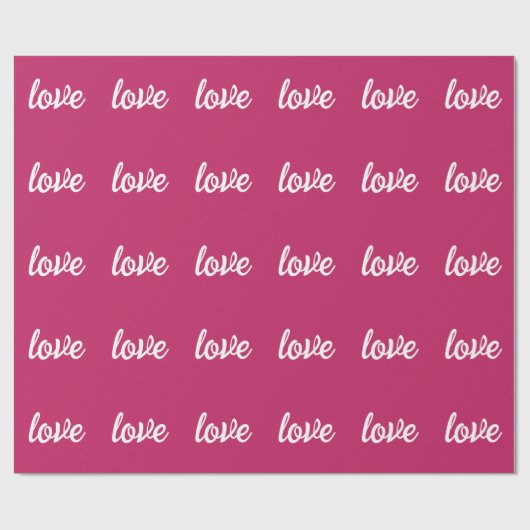 Magenta roze liefdespakpapier cadeaupapier (Vlak)