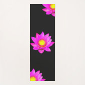 Magenta roze Lotus Flowers op Black Yoga Mat (Voorkant)