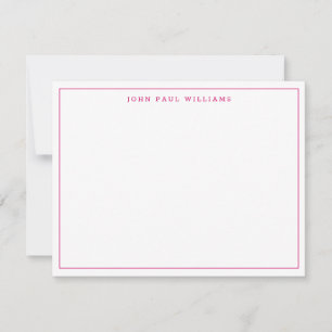 Magenta roze meisje moderne professionele dun gren notitiekaartje