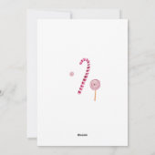 Magenta roze Merry & sweet candy cane waterverf Feestdagenkaart (Achterkant)