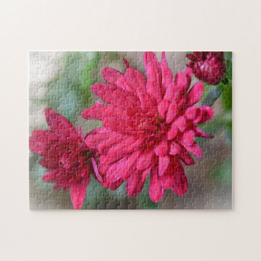  magenta roze moeder bloemen puzzel legpuzzel (Horizontaal)