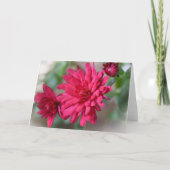 Magenta Roze Mum Flowers Art Note Kaart (Voorkant)