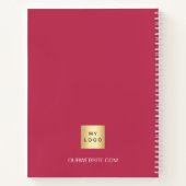 Magenta roze naam script zakelijk logo notitieboek (Achterkant)