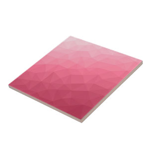 Magenta roze ombaargradiënt geometrisch maaspatroo tegeltje